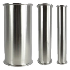 6" Open Tri-Clamp Spools, set of three polished stainless spools with tri-clamp flanges