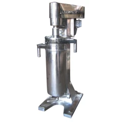 Centrifugal Separator 670-3300 L per Hour, stainless upright tubular separator with motor head on a floor base