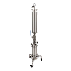 1.2lb Closed Loop Extractor, Passive-Active, slim stainless column over small base on wheeled legs