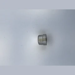 3/8" End Cap Fitting, stainless threaded pipe cap, side view on a white surface