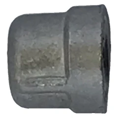 1/4" End Cap Fitting, small stainless pipe cap on a light grey surface