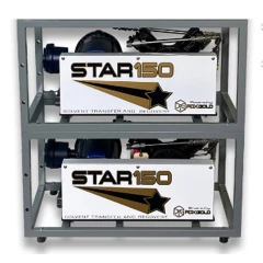 PDX Gold 2x STAR-150 Pumps and Hardware Kit, two pump units stacked in a grey steel rack